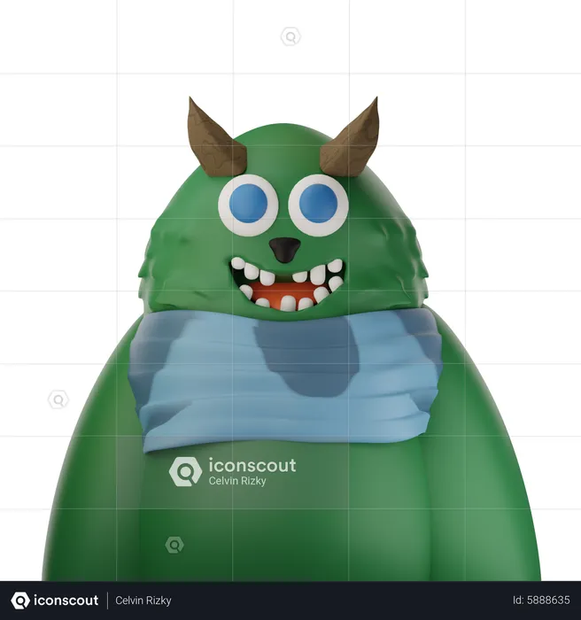 Grünes monster  3D Icon