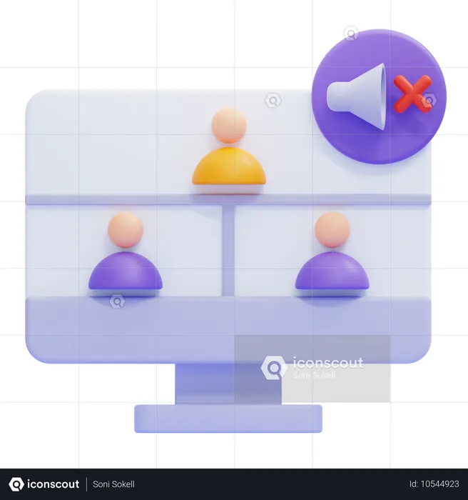 Grup Call Mute  3D Icon
