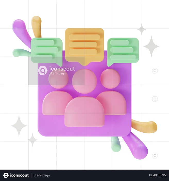 Gruppenchat  3D Icon