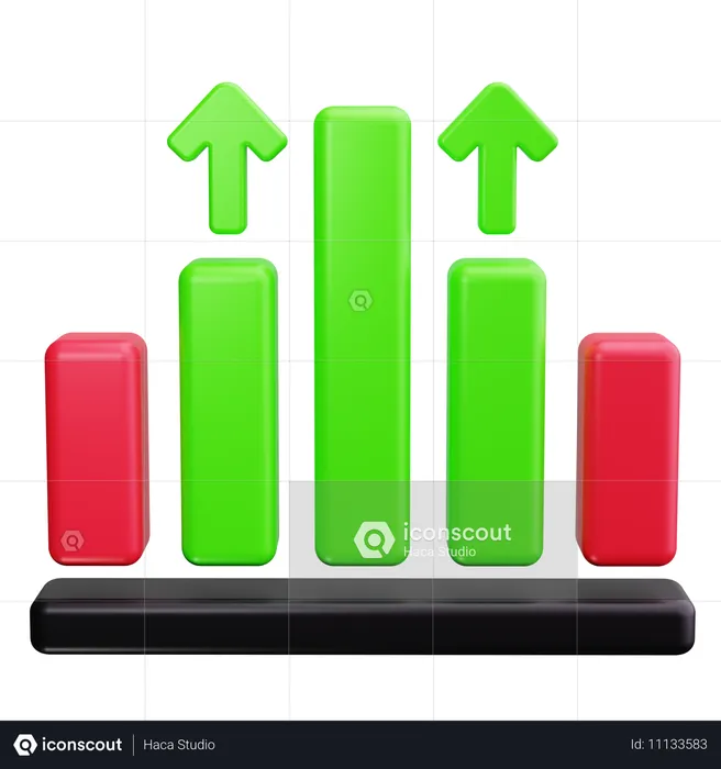 Gruppiertes Balkendiagramm  3D Icon