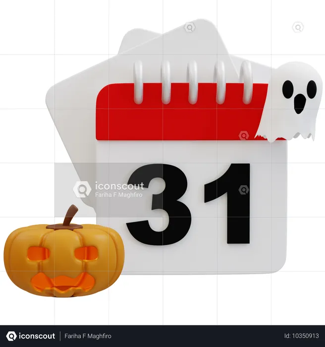 Gruseliger Halloween-Kalender-Countdown  3D Icon