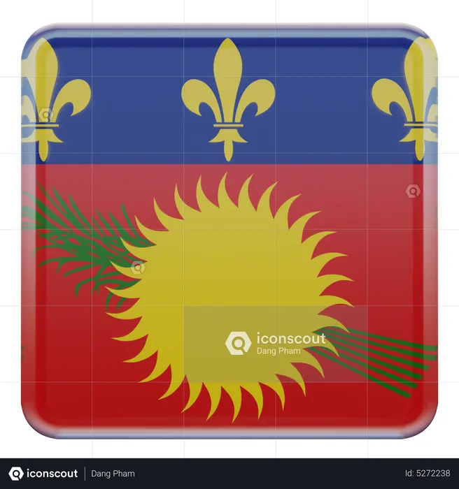 Guadeloupe Square Flag Flag 3D Icon