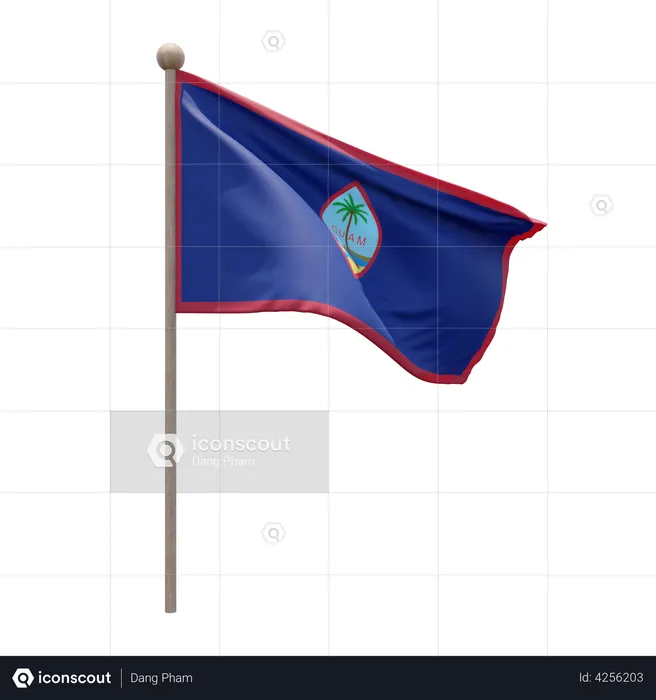 Guam Flagpole Flag 3D Flag