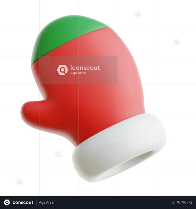 Guante de navidad  3D Icon