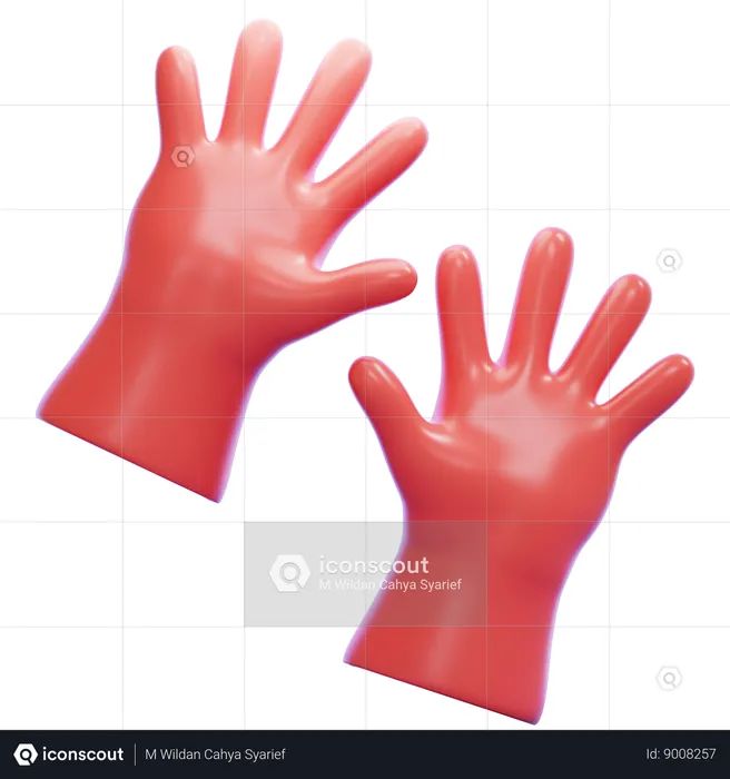 Guantes aislados  3D Icon