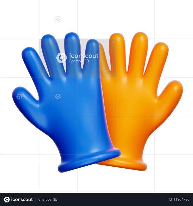 Guantes de goma  3D Icon