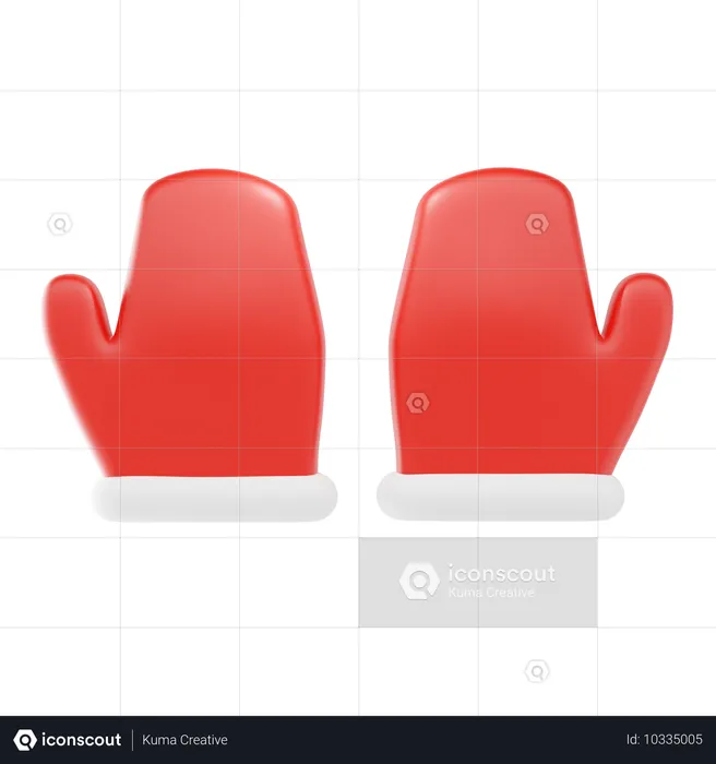 Guantes de navidad  3D Icon