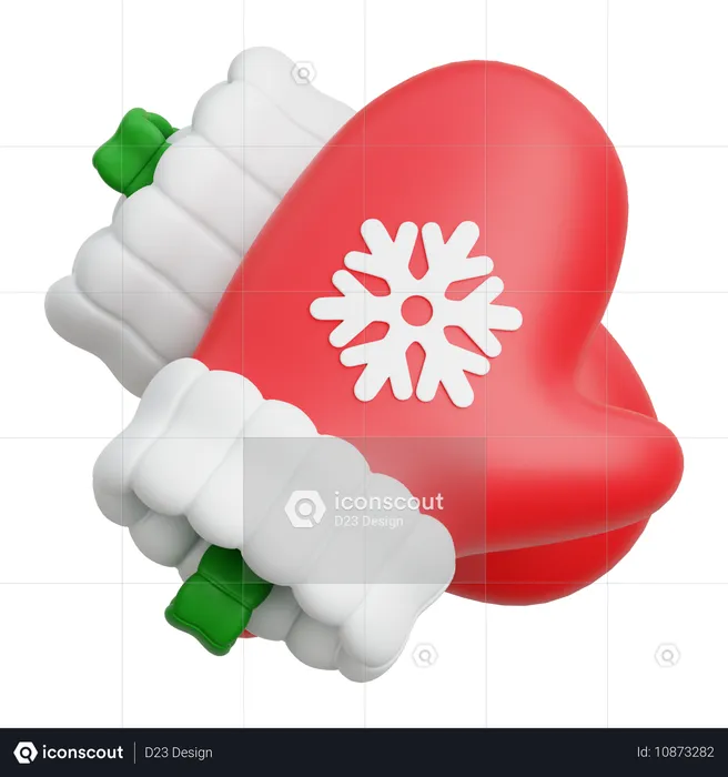 Guantes de navidad  3D Icon