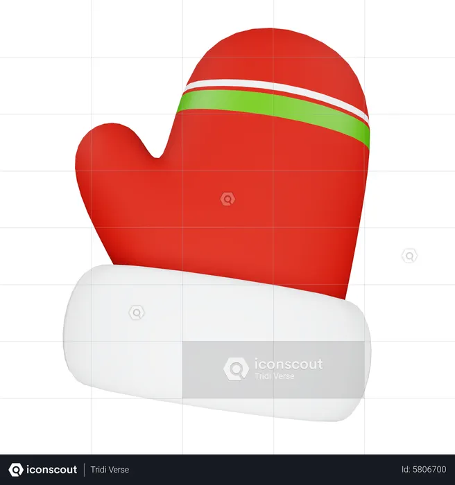 Guantes de navidad  3D Icon