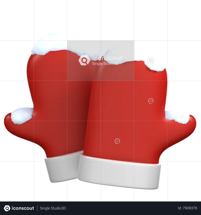 Guantes de navidad  3D Icon