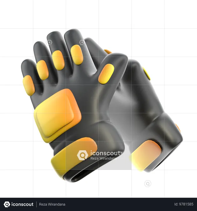 Guantes de portero  3D Icon