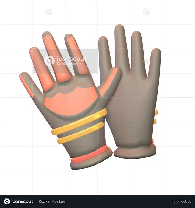 Guantes de trabajadores  3D Icon