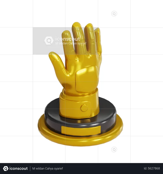 Guantes dorados  3D Icon