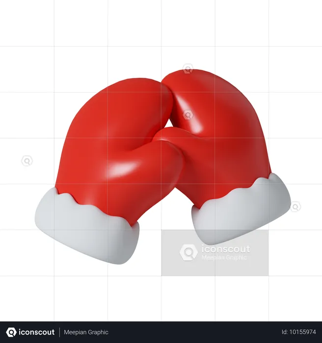 Guantes rojos de santa  3D Icon