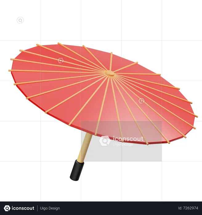 Guarda-chuva tradicional coreano  3D Icon