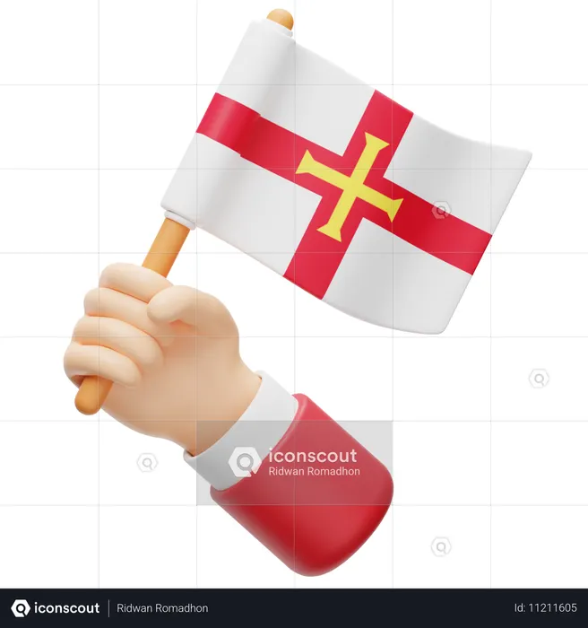 Guernsey Flag Flag 3D Icon