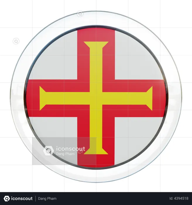 Guernsey Flagge Glas Flag 3D Flag