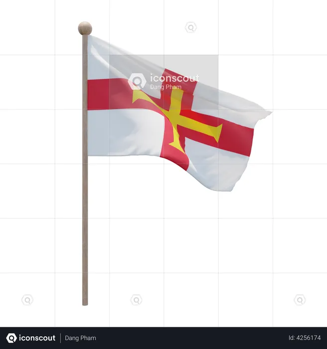 Guernsey Flagpole Flag 3D Flag