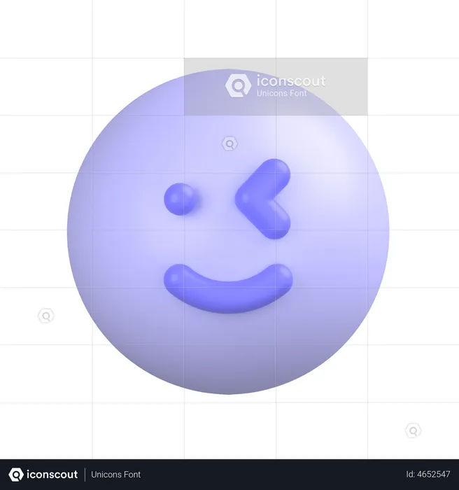 Cara guiñando un ojo Emoji 3D Icon