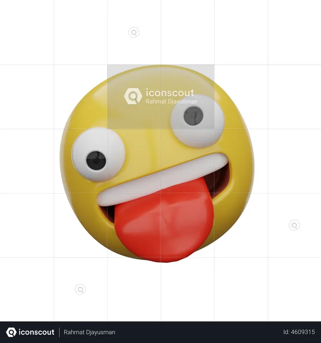 Cara guiñando un ojo con la lengua Emoji 3D Emoji