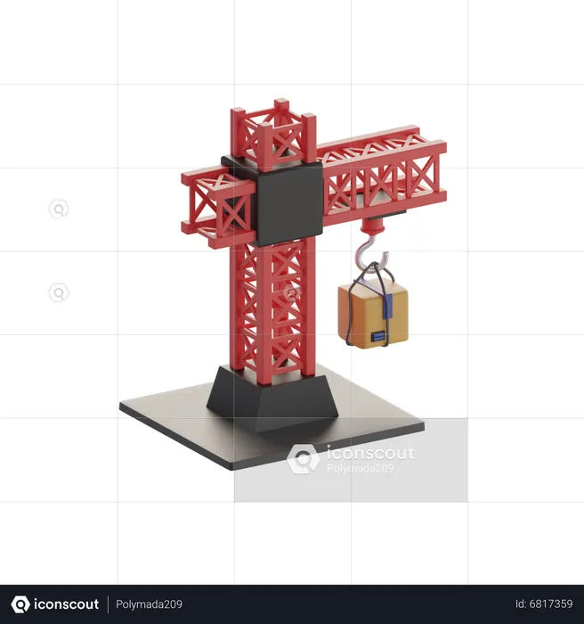 Guindaste de torre com caixas  3D Icon