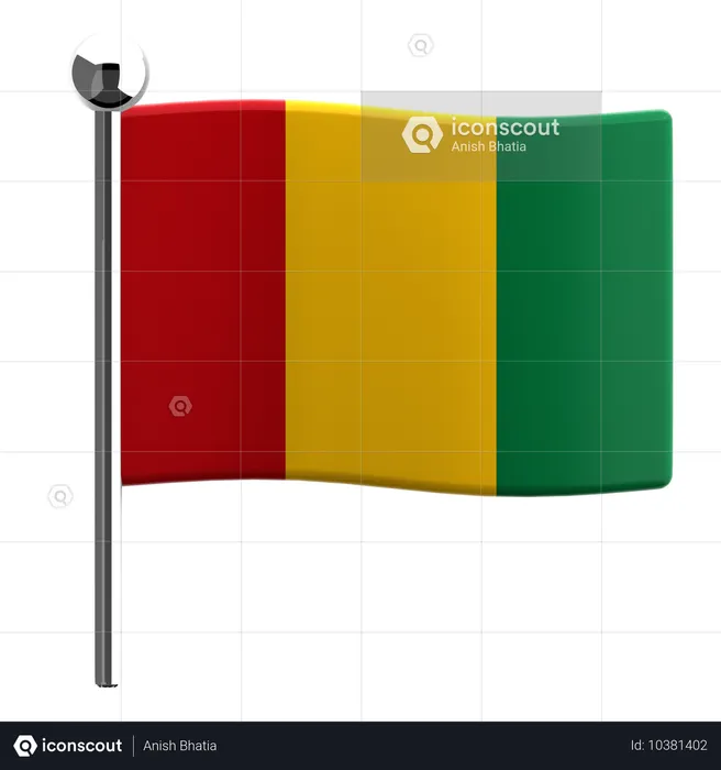 Guinea Flag 3D Icon