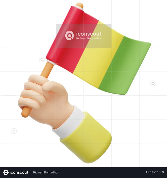 Guinea Flag Flag 3D Icon