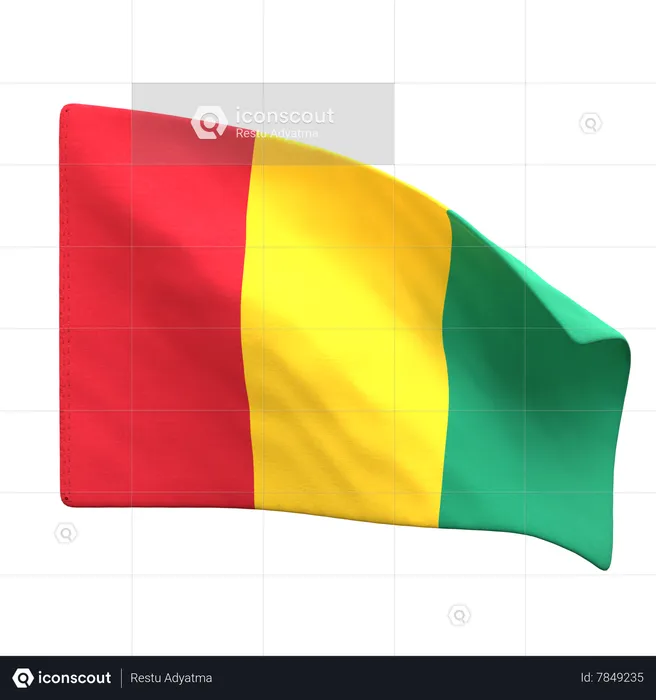 Guinea Flag Flag 3D Icon