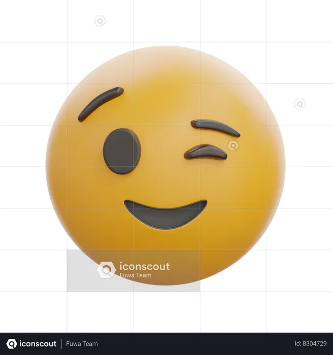 Guiño Emoji 3D Icon