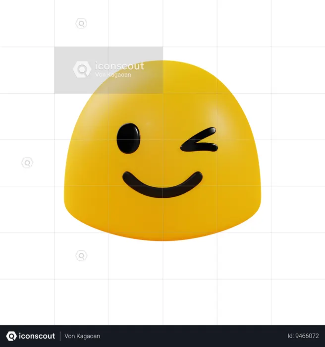 Cara guiñando un ojo Emoji 3D Icon