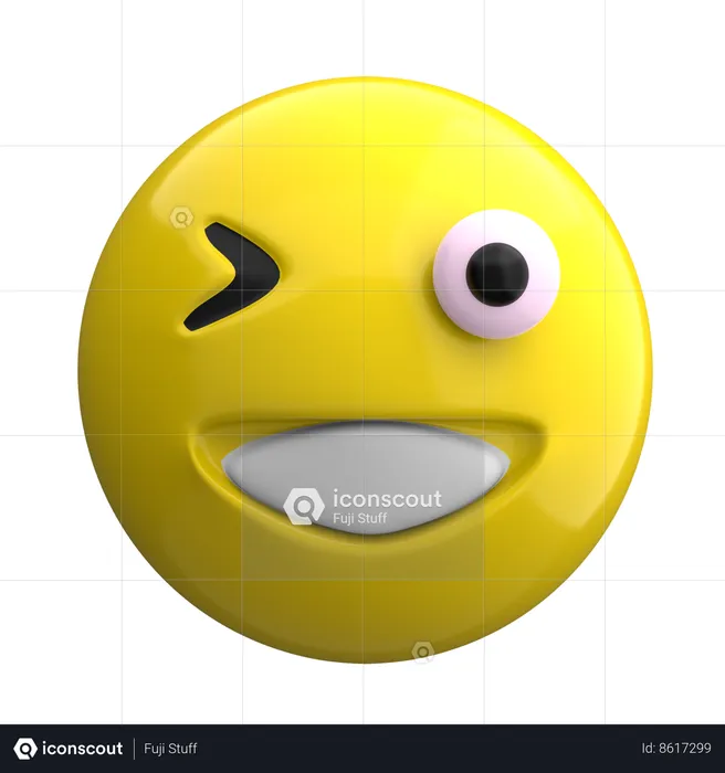 Cara guiñando un ojo Emoji 3D Icon