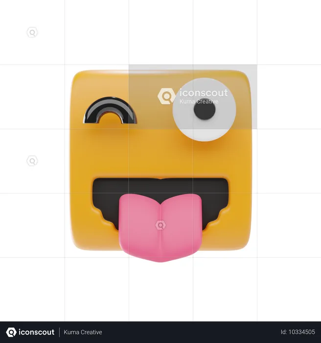 Cara guiñando un ojo con la lengua Emoji 3D Icon