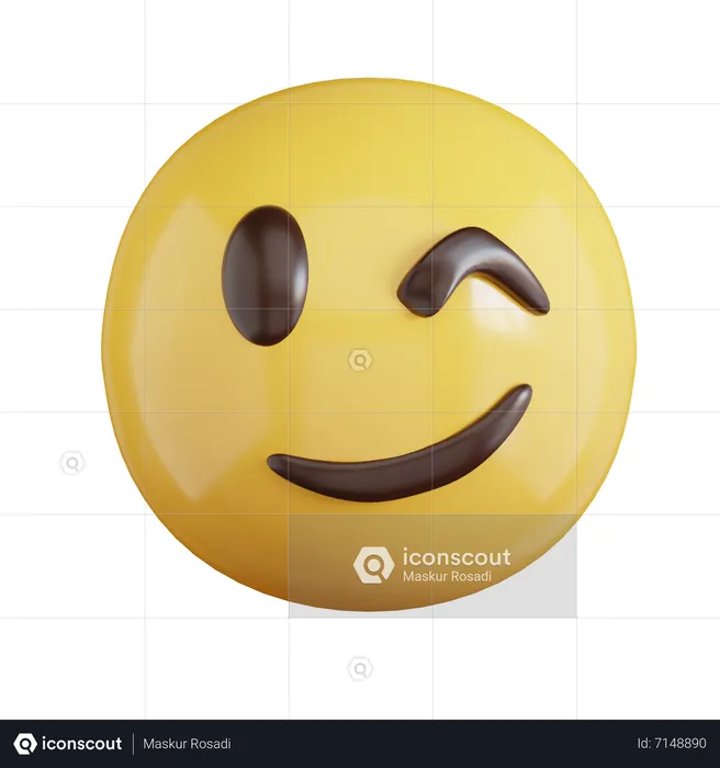 Emoji guiñando un ojo Emoji 3D Icon