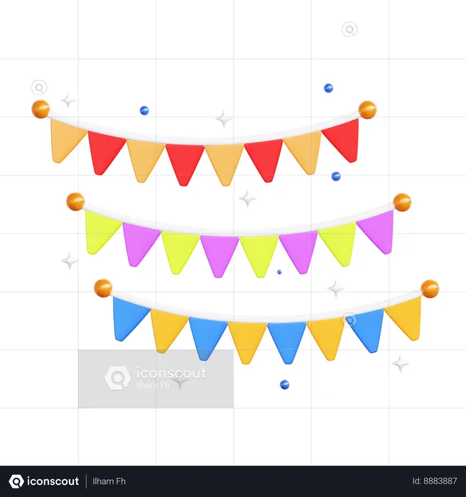 Guirlande colorée  3D Icon