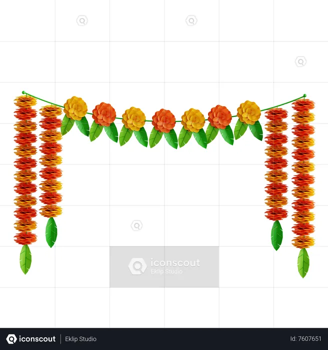 Guirlande de fleurs  3D Icon