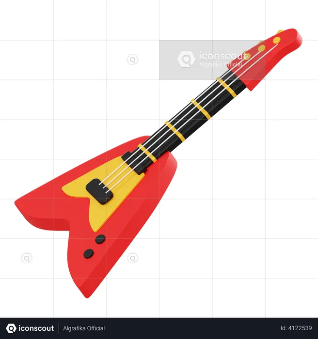 Guitare électronique  3D Illustration