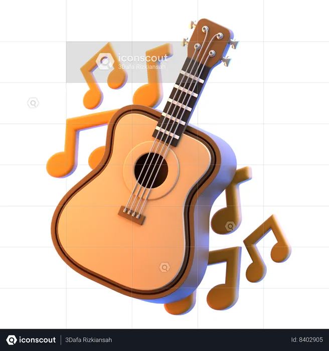 Guitarra  3D Icon