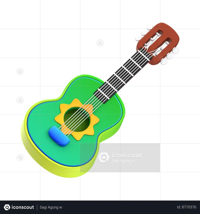 Guitarra  3D Icon