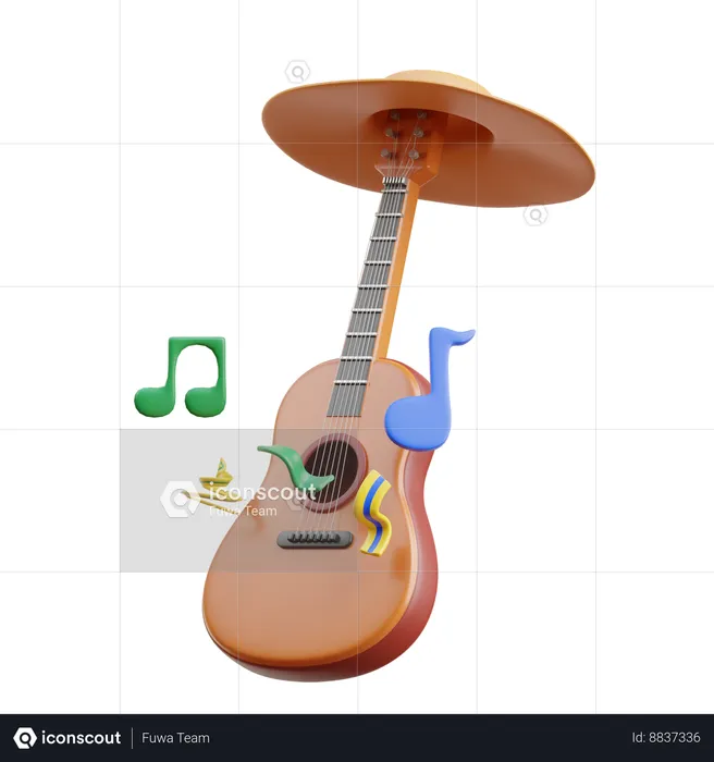 Guitarra  3D Icon