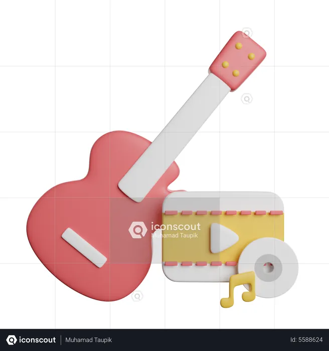 Guitarra  3D Icon