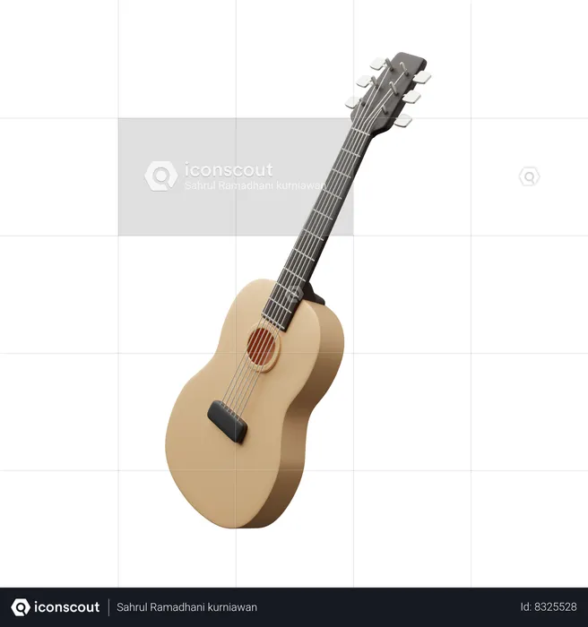 Guitarra acustica  3D Icon