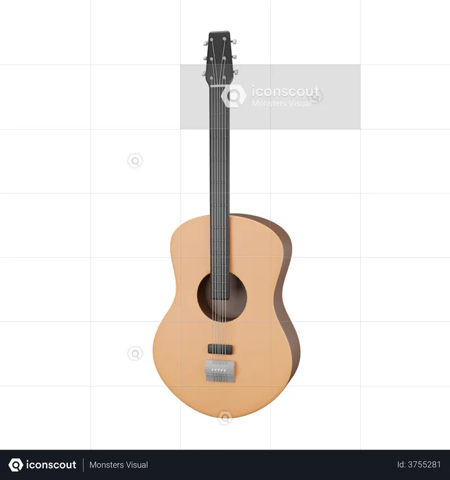 Guitarra acustica  3D Illustration