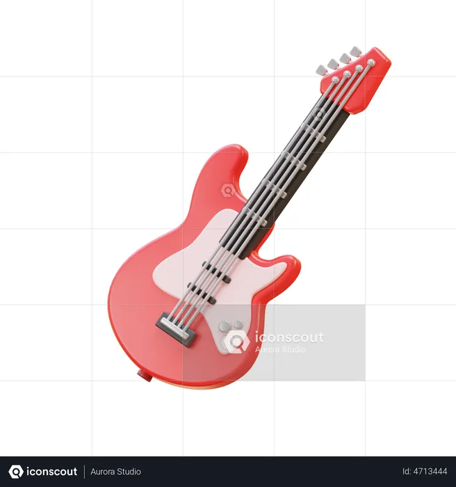 Guitarra electrica  3D Illustration