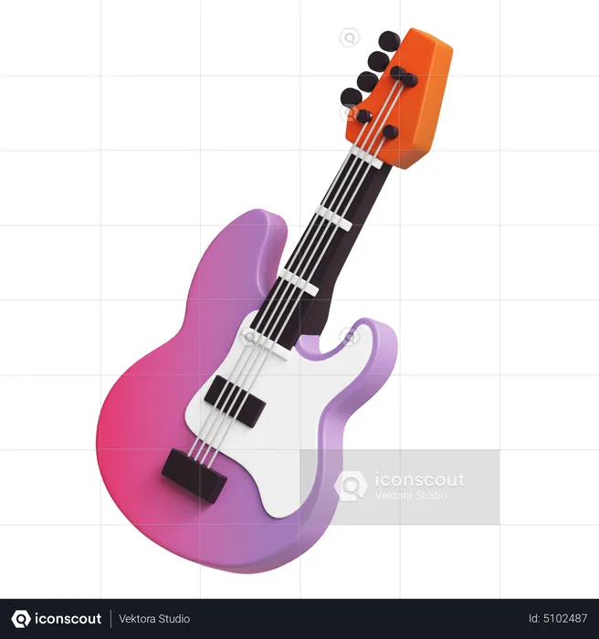 Guitarra electrica  3D Icon