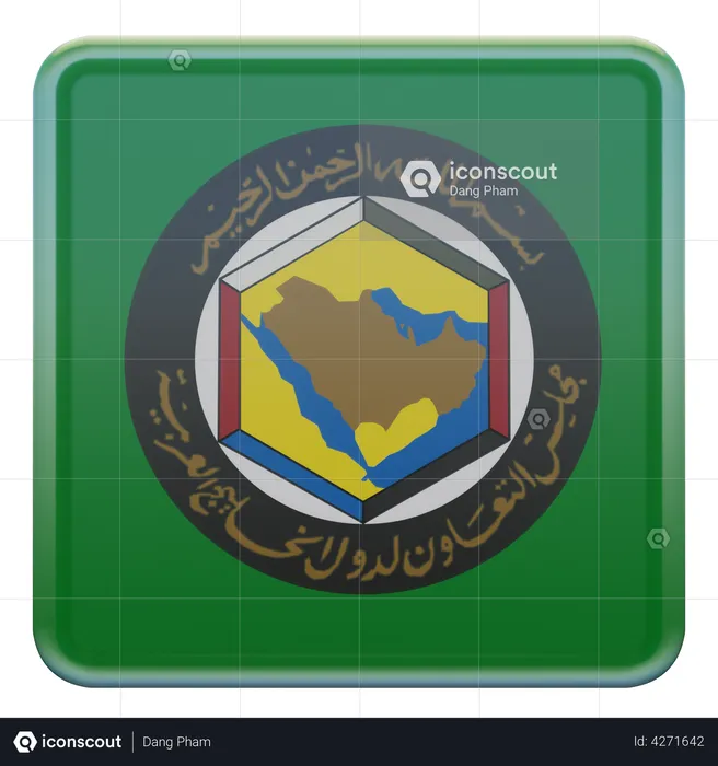 Gulf Cooperation Council Flag Flag 3D Illustration