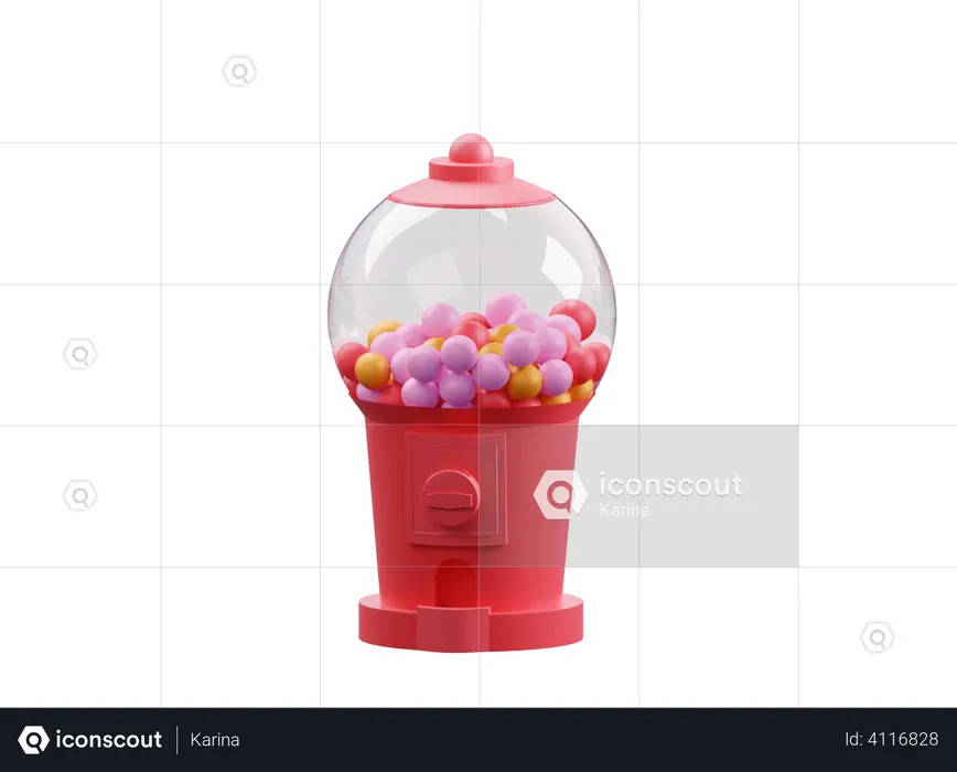 Gumball machine  3D Illustration