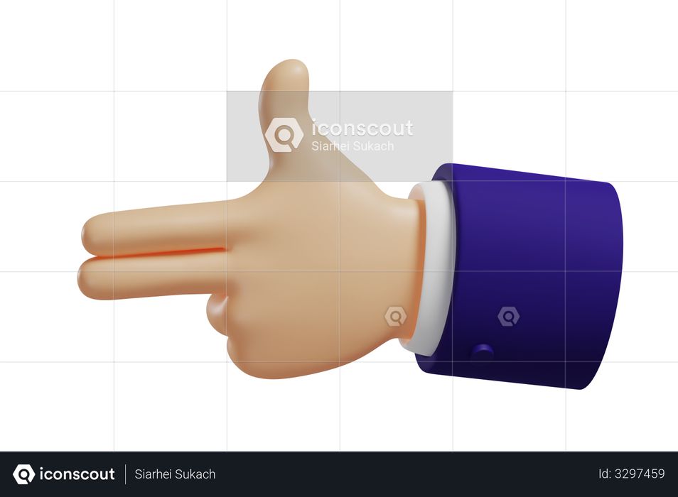 Gun Hand Gesture 3D Illustration