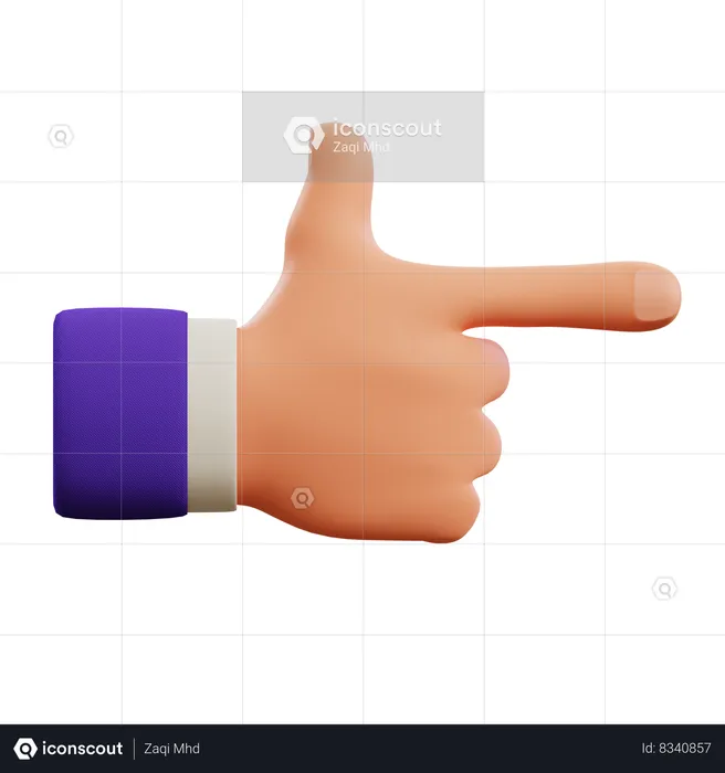 Gun hand gesture  3D Icon