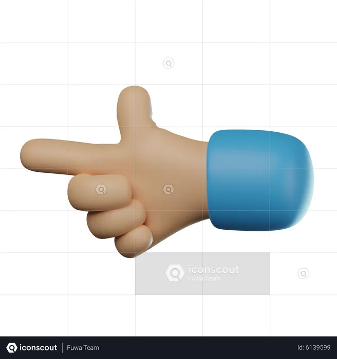 Gun Hand Gesture  3D Icon