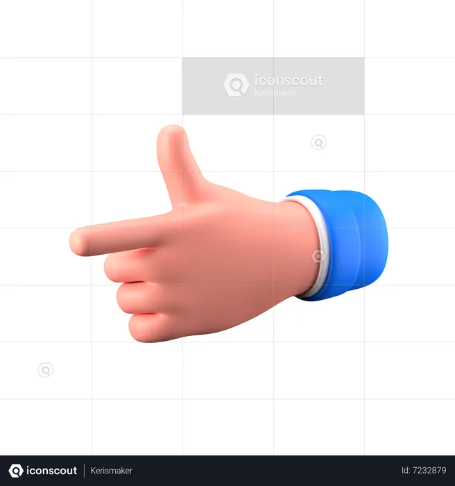 Gun Hand Gesture  3D Icon